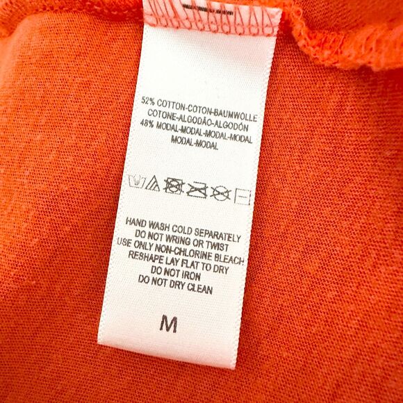 Free People FP Beach Dress Women M - L Red Orange T-shirt Midi Knit Cotton Boho - Picture 6 of 9